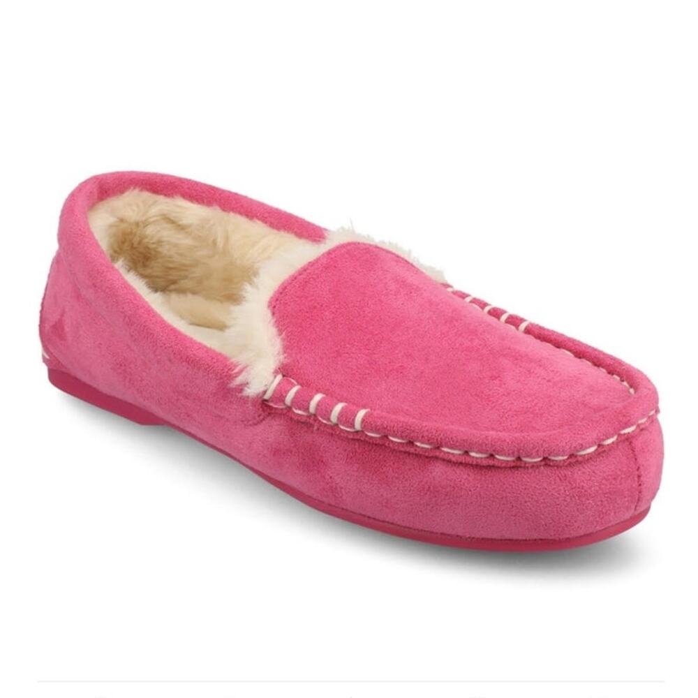 Journee Women's Jetah Slip On Round Toe Moccasin Slippers Pink 9-10